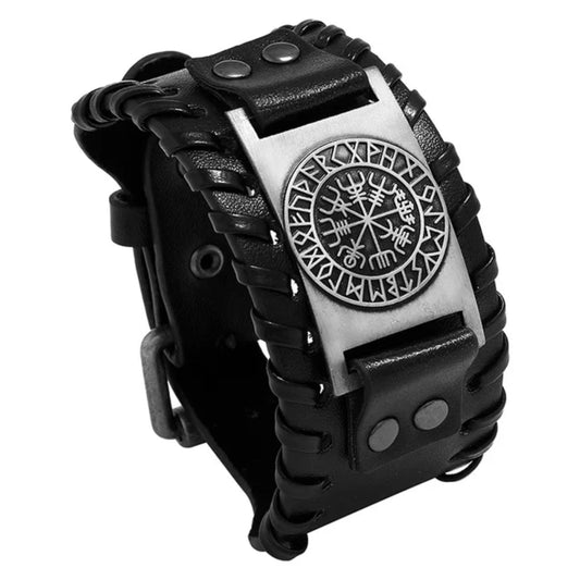 Nordic Alps – Nordische Armbänder aus Edelstahl & Leder – Valknut, Vegvisir, Yggdrasil & Wolf